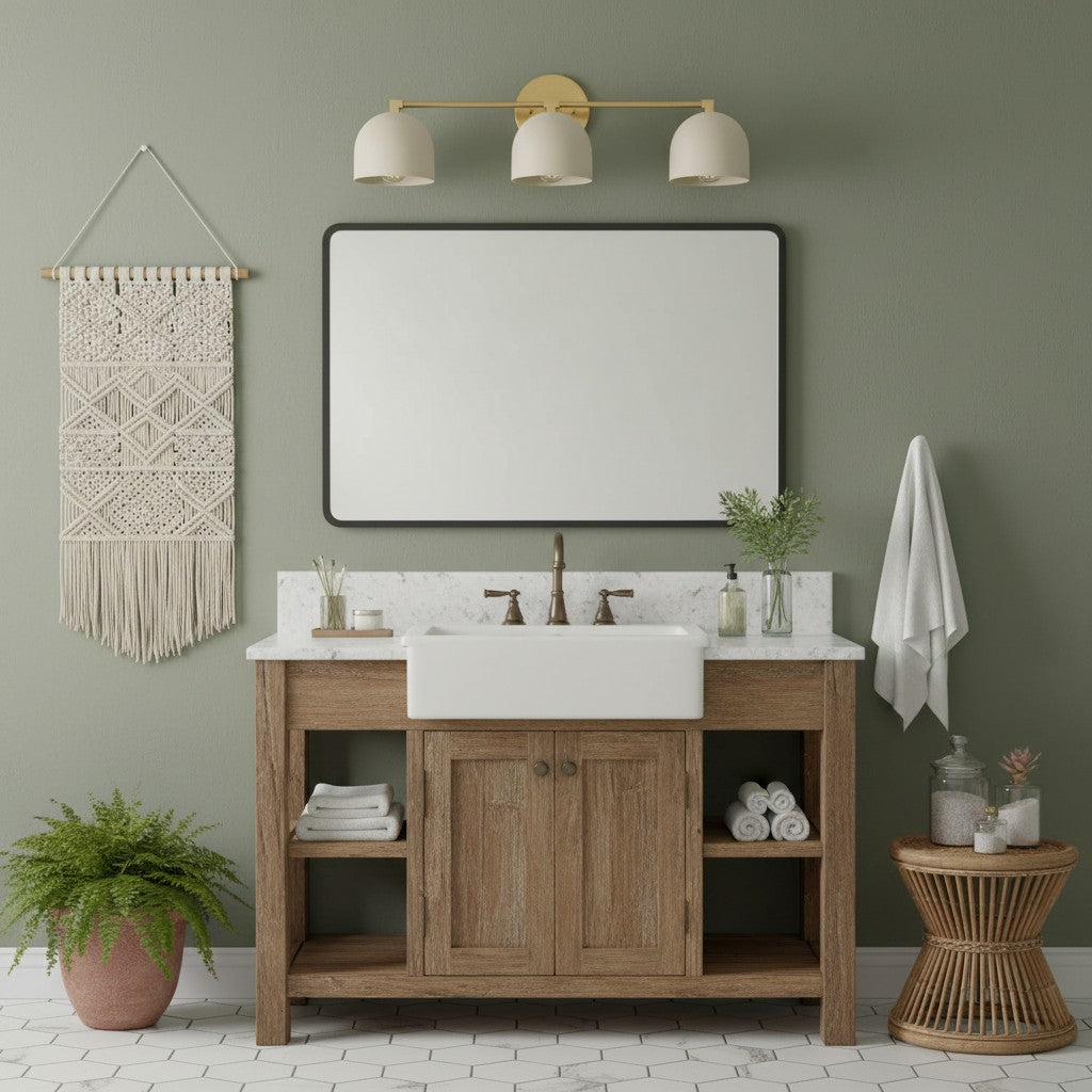 Applique da Parete in Ottone Chroma Dome per Bagno Moderno