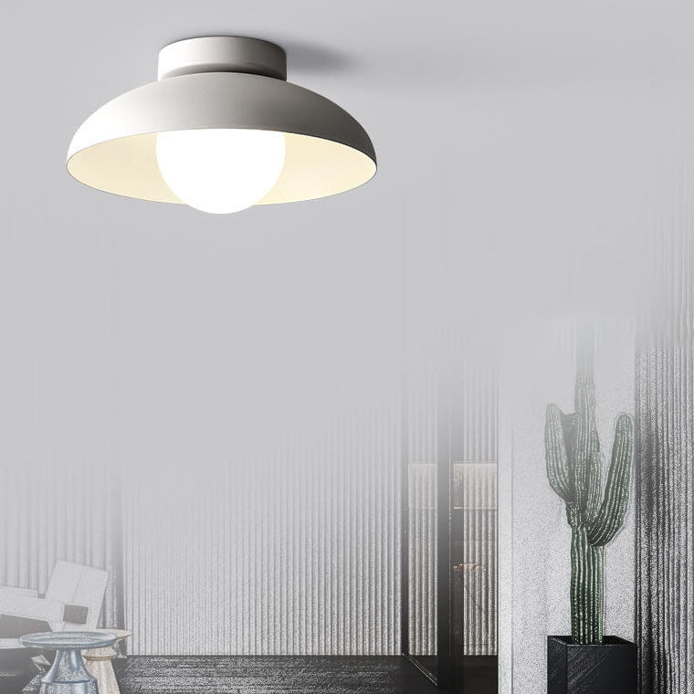 Moderna luce semi-incassata in ferro e vetro Wabi-sabi nordico a 1 luce per soggiorno