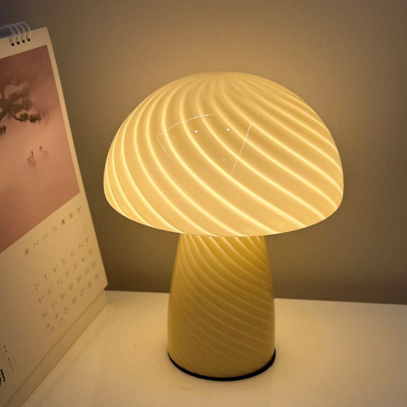 Lampada da Tavolo in Vetro Minimalista Moderna a 1 Luce a Forma di Fungo