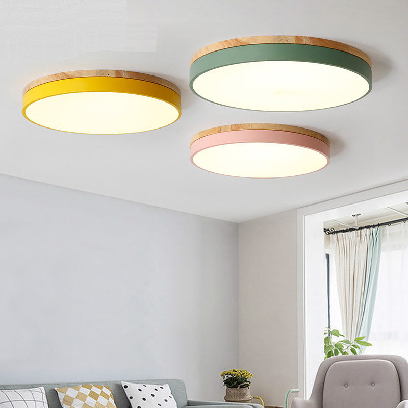 Lampada da soffitto LED rotonda in ferro acrilico minimalista moderna per camera da letto