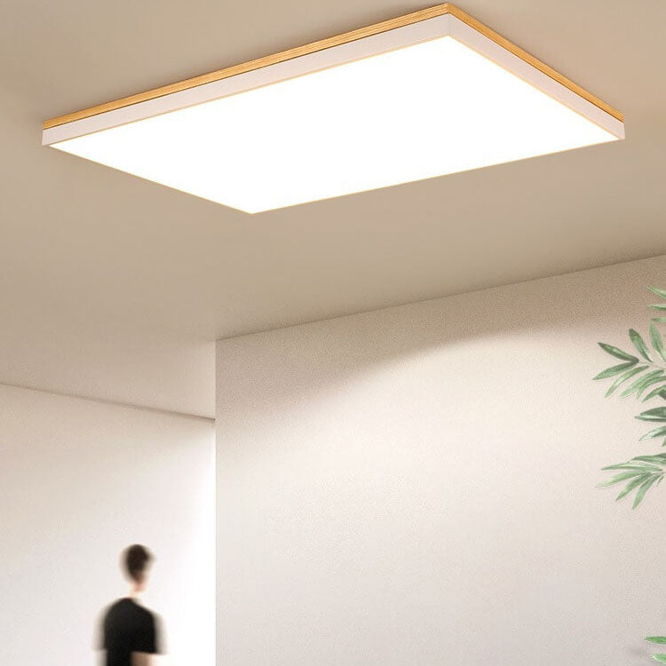 Lampada da soffitto LED quadrata rettangolare in legno massello acrilico minimalista moderna per soggiorno