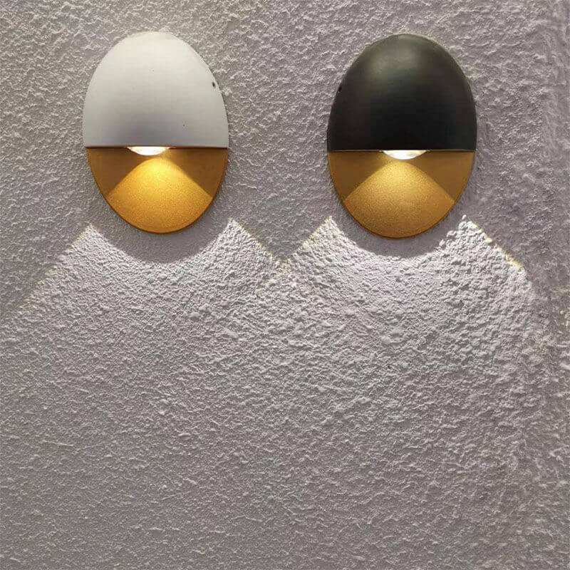 Lampada da Parete LED Impermeabile in Alluminio a Forma Ovale Minimalista Moderna per Esterni