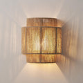 Applique da Parete Curva Tradizionale Giapponese in Cordame con 1 Luce per Soggiorno