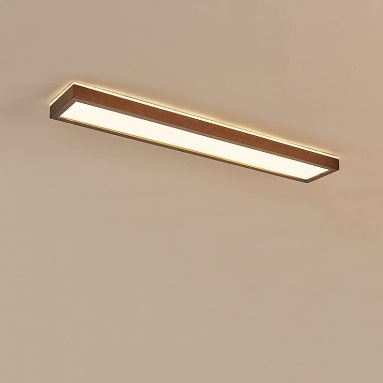 Lampada da soffitto LED rettangolare minimalista giapponese in noce