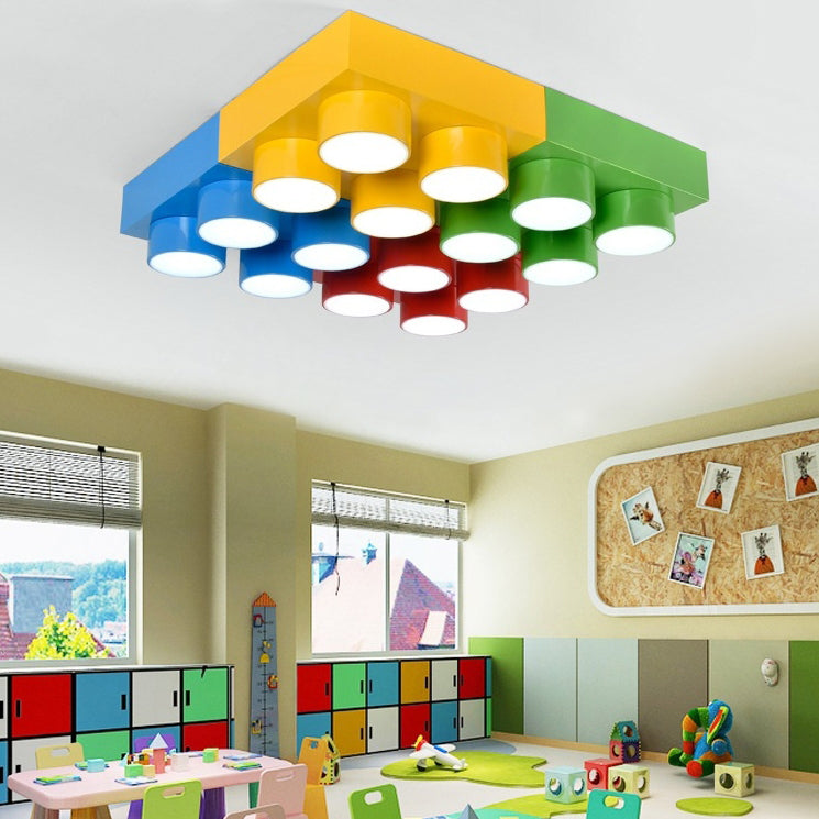 Plafoniera LED quadrata in ferro creativo contemporaneo per camera da letto