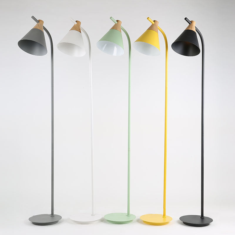 Lampada da Terra Metallica Rotonda Macaron Nordica Contemporanea con 1 Luce per Soggiorno