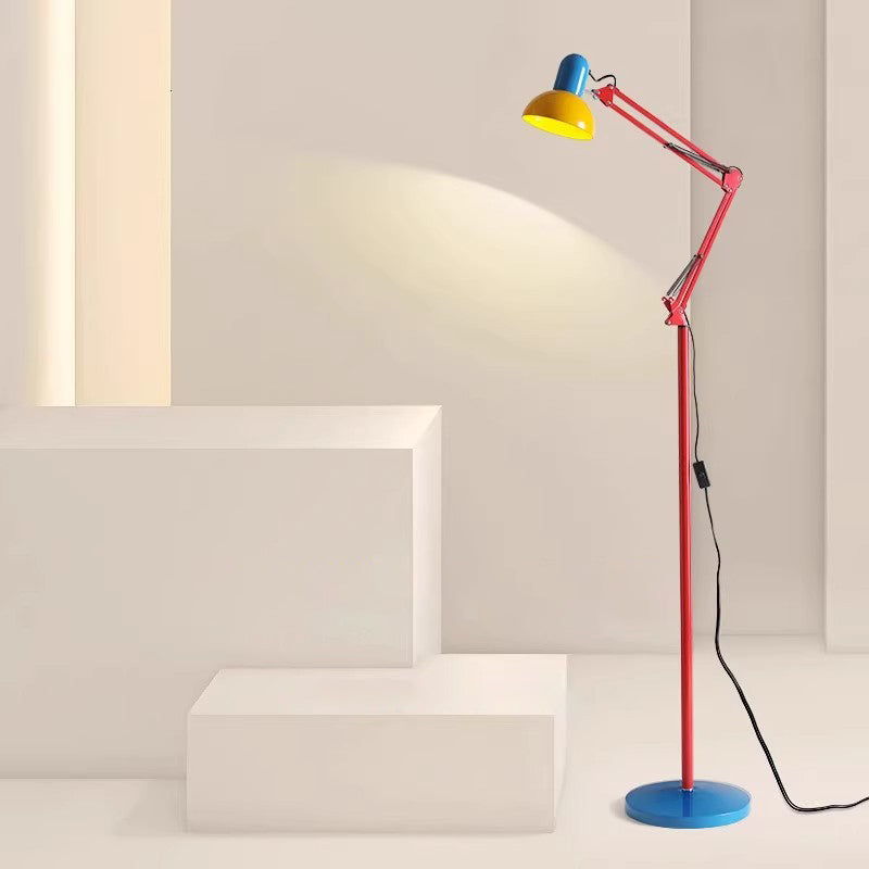 Lampada da Terra a Mezza Cerchio in Ferro 1 Luce Moderno Semplice per Camera da Letto