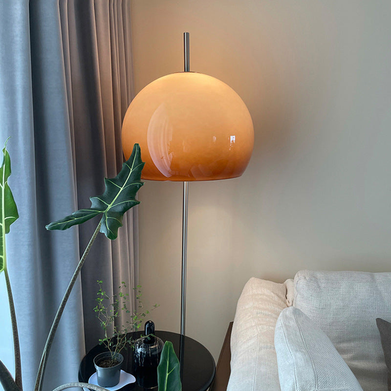 Lampada da Terra in Vetro a 2 Luci Stile Contemporaneo Retro Fungo per Soggiorno
