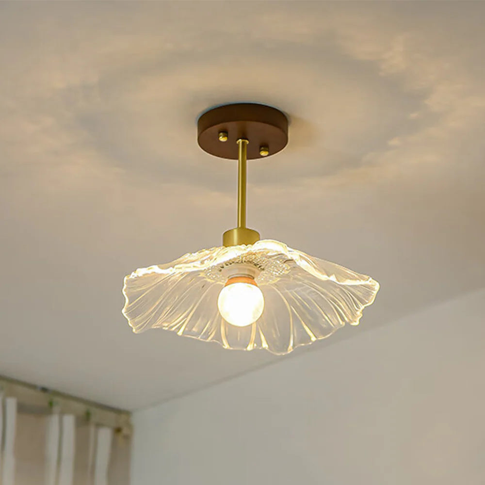 Lampada da soffitto in vetro a petalo elegante