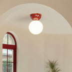 Lampada da soffitto semi-incassata con paralume sferico in vetro, in stile scandinavo contemporaneo, 1 luce, per corridoio