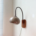 Applique da Parete in Vetro Minimalista Europeo in Legno Massello con 1 Luce