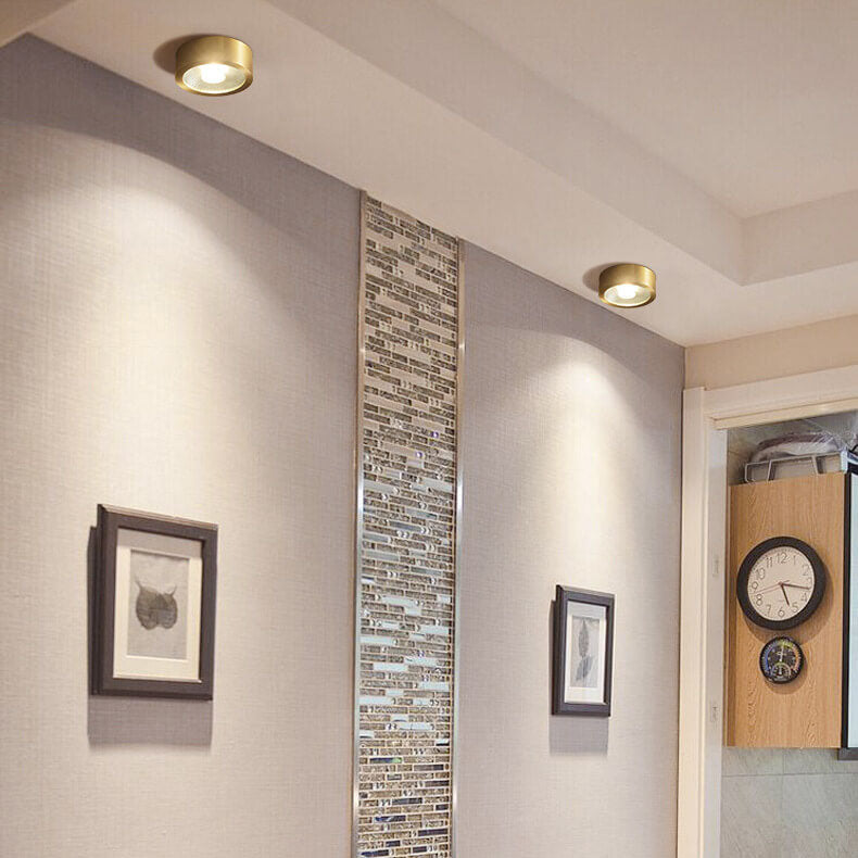 Luce a soffitto LED ultra-sottile in rame di lusso moderno per corridoio