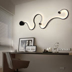 Lampada da Parete Curva LED Moderna in Alluminio a Forma di Serpente con 1 Luce