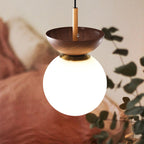 Lampada a Sospensione in Vetro e Ferro Minimalista Moderna con 1 Luce per Soggiorno