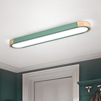 Lampada da soffitto a LED Flush Mount in ferro ovale lungo scandinavo contemporaneo per camera da letto