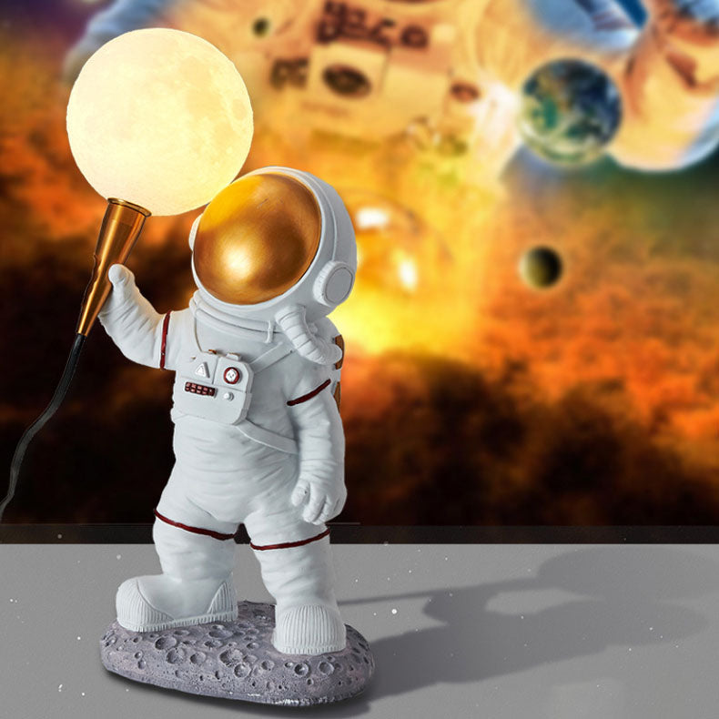 Lampada da parete a sconce con astronauta creativo contemporaneo in resina ABS 1 luce per camera da letto