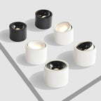 Faretto rotondo in alluminio minimalista moderno, regolabile, a LED, montato a soffitto per soggiorno