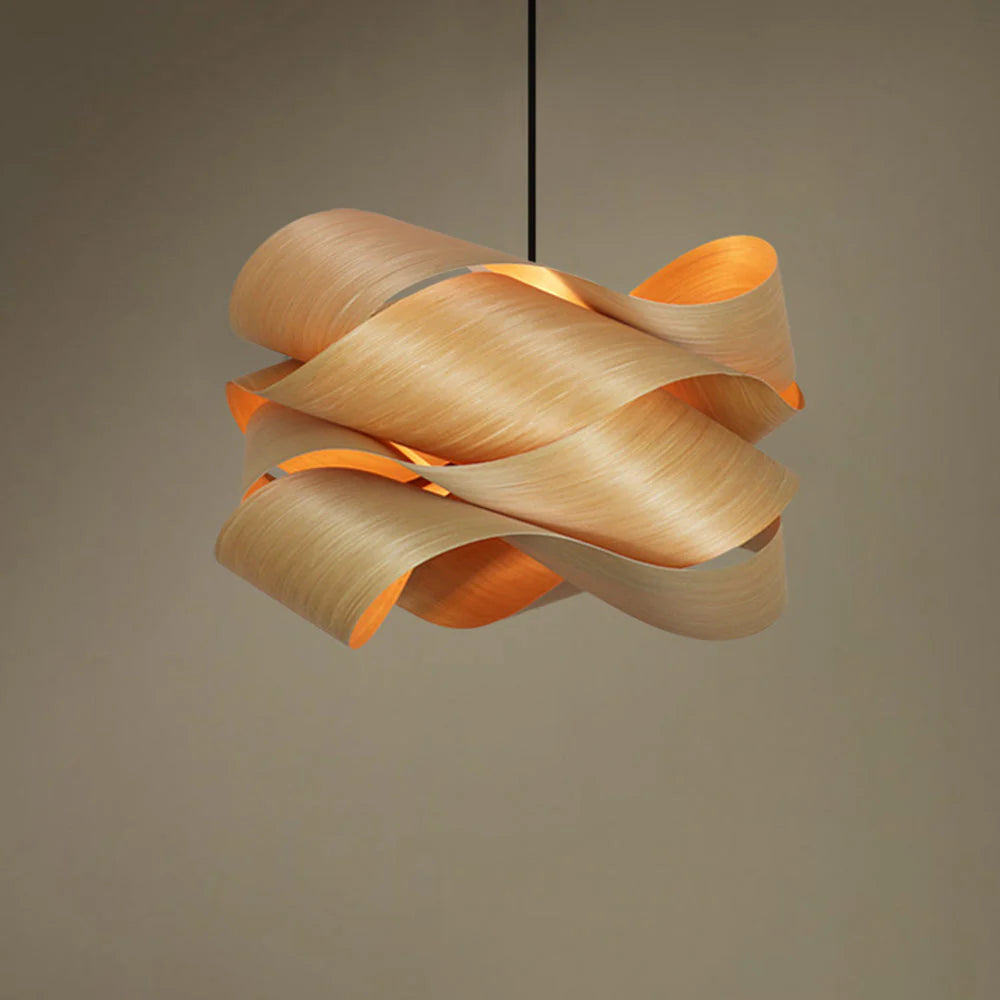 Lampada a Sospensione in Legno Irregolare Retro