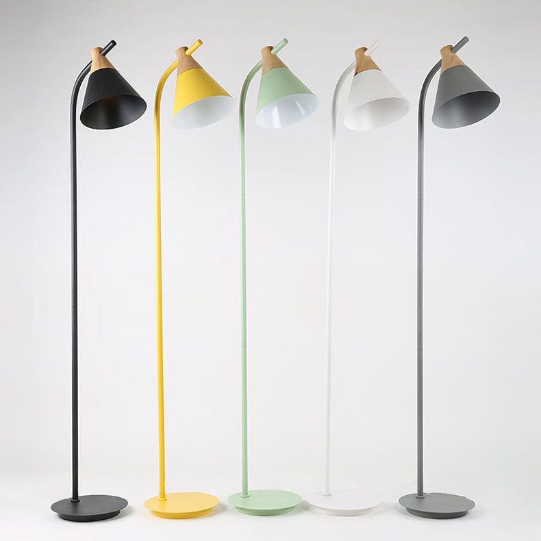 Lampada da Terra Metallica Rotonda Macaron Nordica Contemporanea con 1 Luce per Soggiorno