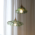 Lampada a Sospensione in Vetro di Rame con Girasole in Stile Art Deco Moderna per Soggiorno
