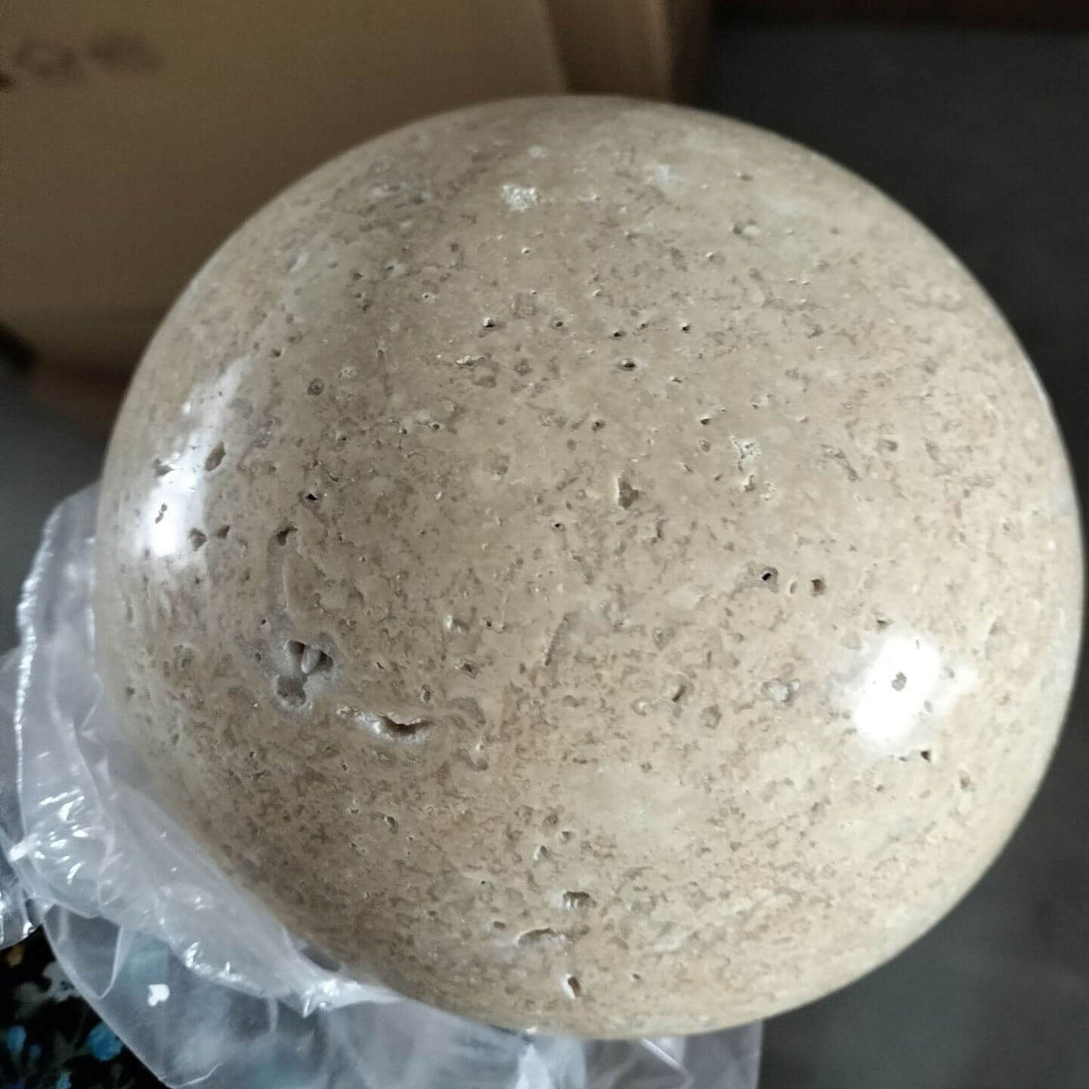 Lampada da parete LED Wabi-Sabi in travertino giallo rotondo tradizionale giapponese per corridoio