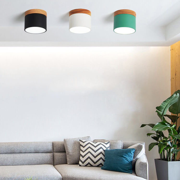 Plafoniera LED a Soffitto a Log in Colore Solido Scandinavo