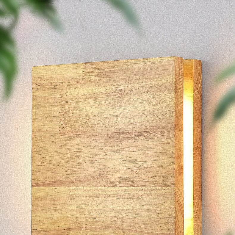 Lampada da Parete LED Rettangolare in Legno Wabi-sabi Giapponese