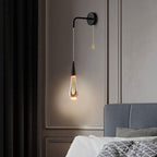 Lampada da Parete LED in Cristallo a Forma di Goccia di Lusso Moderno per Camera da Letto