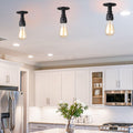 Lampada da Soffitto Flush Mount in Vetro e Ferro Stile Vintage Steampunk con 1 Luce
