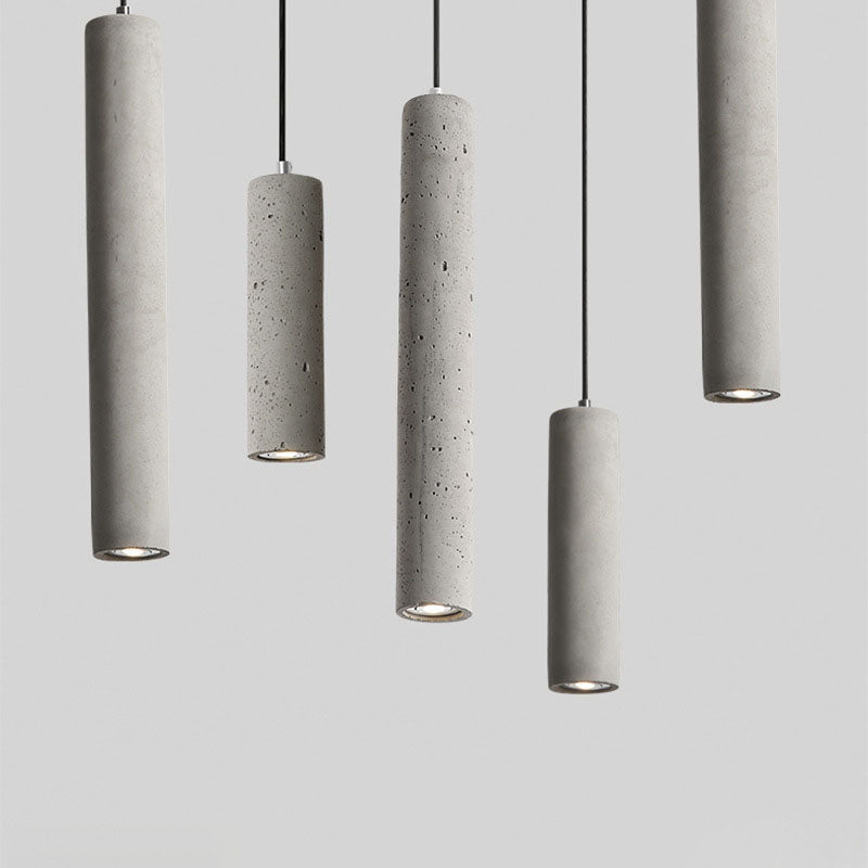 Lampadario Pendente Industriale Contemporaneo in Cemento con Texture Ruvida da 1 Luce per Soggiorno