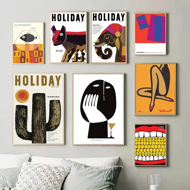 Vintage di Bernard Villemot, Herman Miller, Richard Baringer Arte da Parete