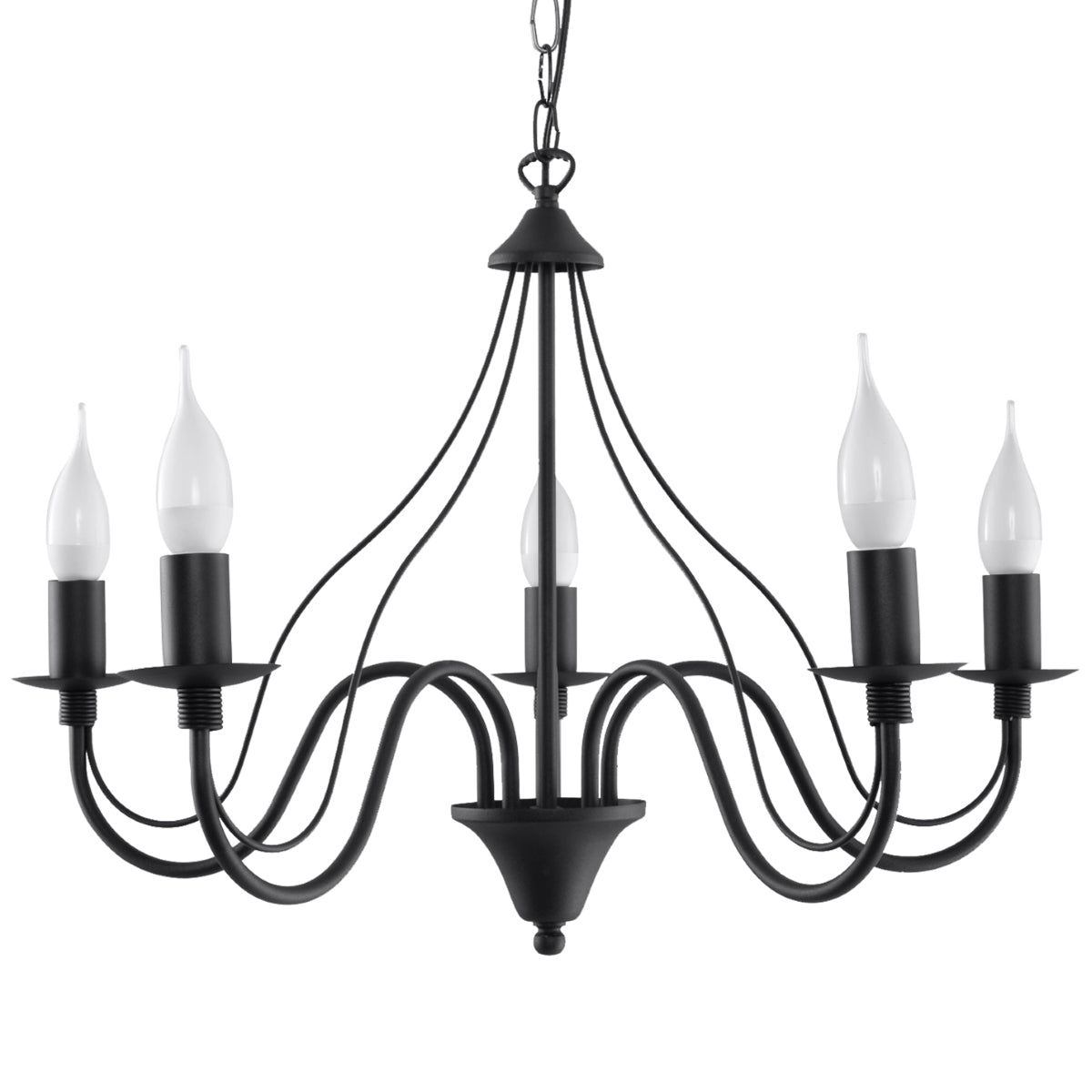 Candelabro nero Kroonluchter MINERWA 5