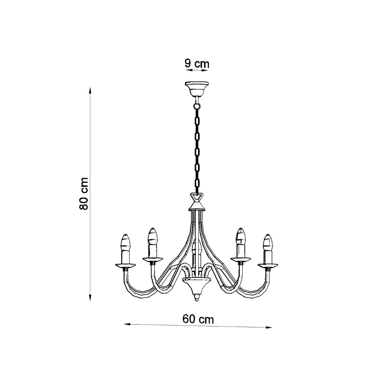 Candelabro nero Kroonluchter MINERWA 5