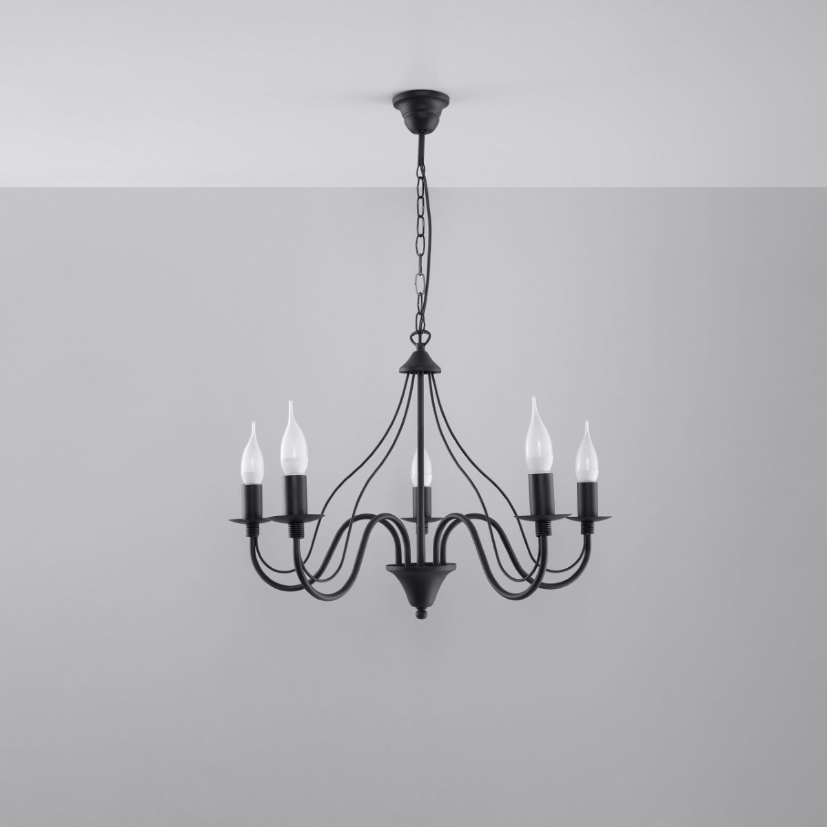 Candelabro nero Kroonluchter MINERWA 5