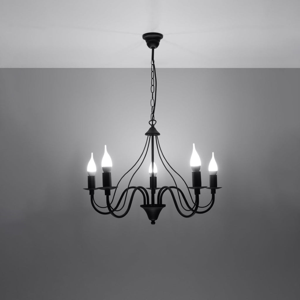 Candelabro nero Kroonluchter MINERWA 5