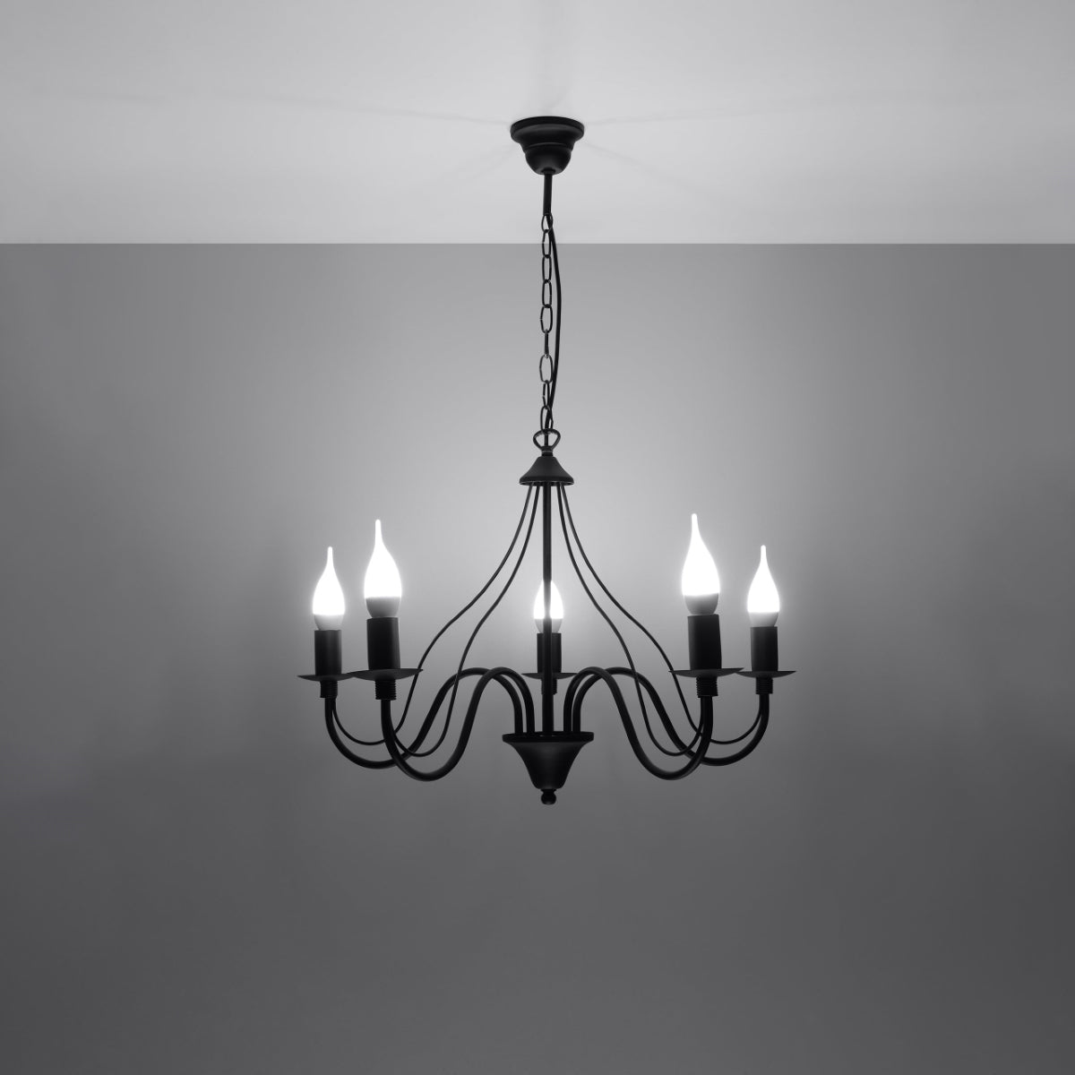 Candelabro nero Kroonluchter MINERWA 5
