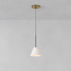Lampada a sospensione a cono in vetro trasparente per cucina