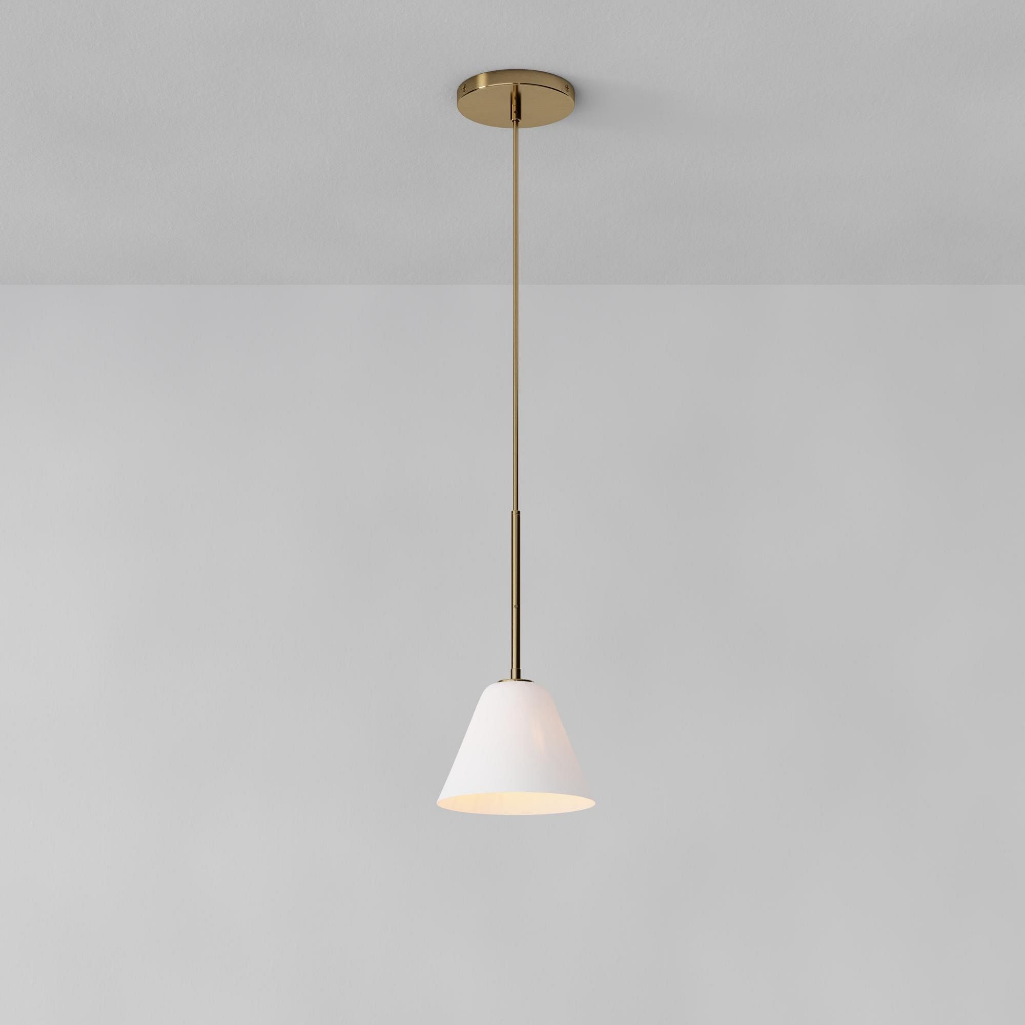 Lampada a sospensione a cono in vetro trasparente per cucina