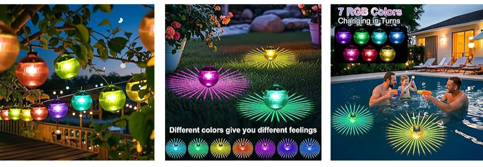 SOLAGLOW Lampada da Piscina Solare RGB Galleggiante