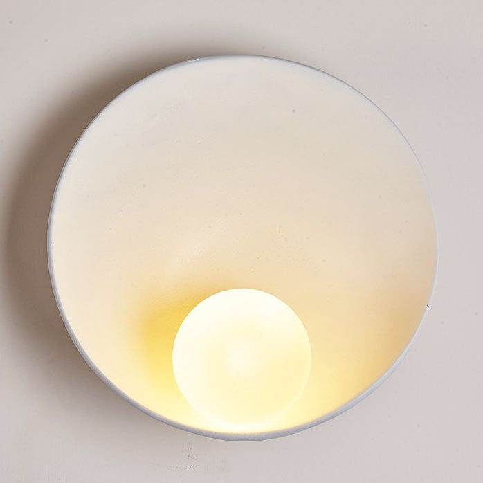 Applique da Parete Lampada Moderna Minimalista Rotonda in Ferro e Resina con 1 Luce