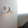 Applique da parete vintage in ceramica giapponese con ottone a 1 luce