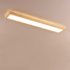 Lampada da soffitto LED rettangolare minimalista giapponese in noce