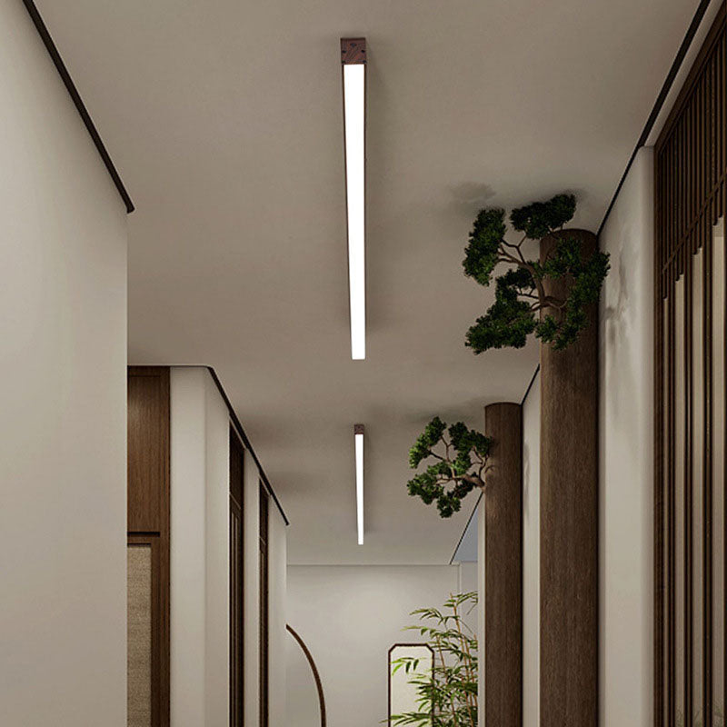 Moderna Lampada da Soffitto LED a Incasso in Alluminio con Venature di Legno