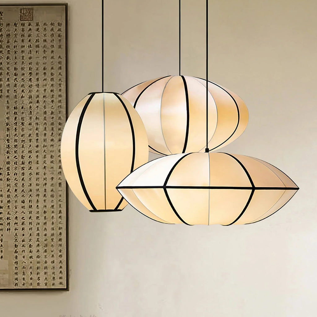 Lampada a sospensione in carta ovale classica