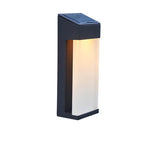Lampada da Parete LED Solare Quadrata in Vetro Opalino Impermeabile per Esterni
