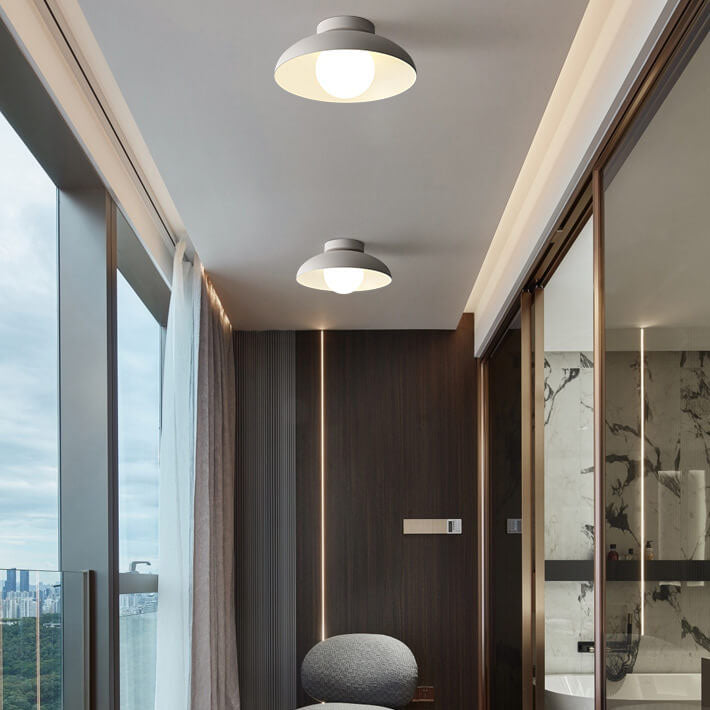 Moderna luce semi-incassata in ferro e vetro Wabi-sabi nordico a 1 luce per soggiorno