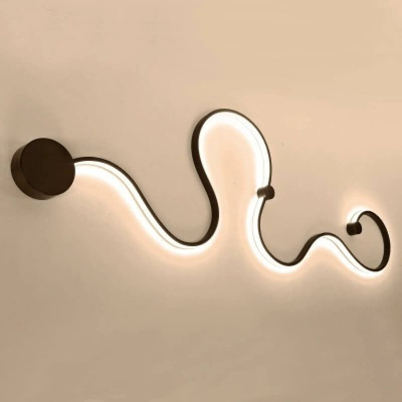 Lampada da Parete Curva LED Moderna in Alluminio a Forma di Serpente con 1 Luce