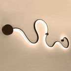 Lampada da Parete Curva LED Moderna in Alluminio a Forma di Serpente con 1 Luce
