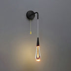 Lampada da Parete LED in Cristallo a Forma di Goccia di Lusso Moderno per Camera da Letto