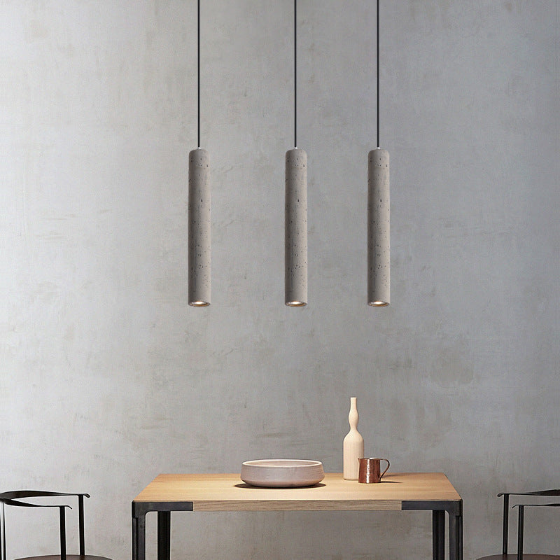 Lampadario Pendente Industriale Contemporaneo in Cemento con Texture Ruvida da 1 Luce per Soggiorno